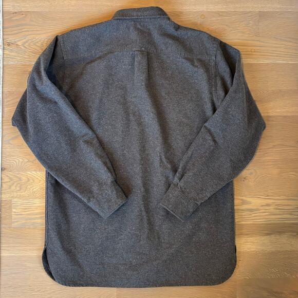 LL Bean Traditional Fit Chamois Flannel Shirt Gray Mens Size Medium - Picture 4 of 7